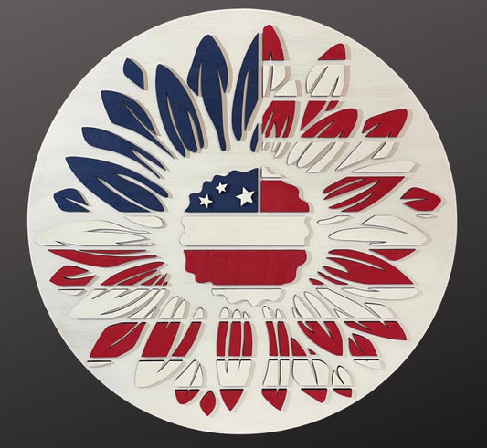 3D American Flag Sunflower