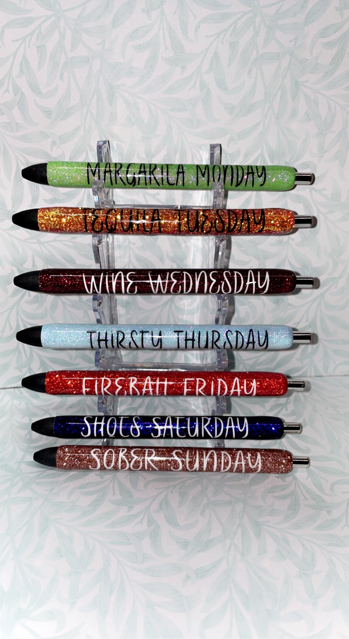 Party Day of Week resin pen set