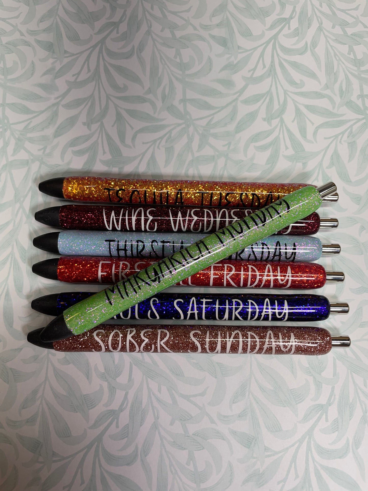 Party Day of Week resin pen set