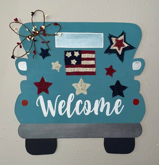 Welcome Truck sign